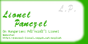 lionel panczel business card